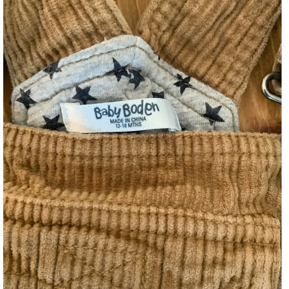 Baby‎ Boden Tan Corduroy Overalls size 12-18mo